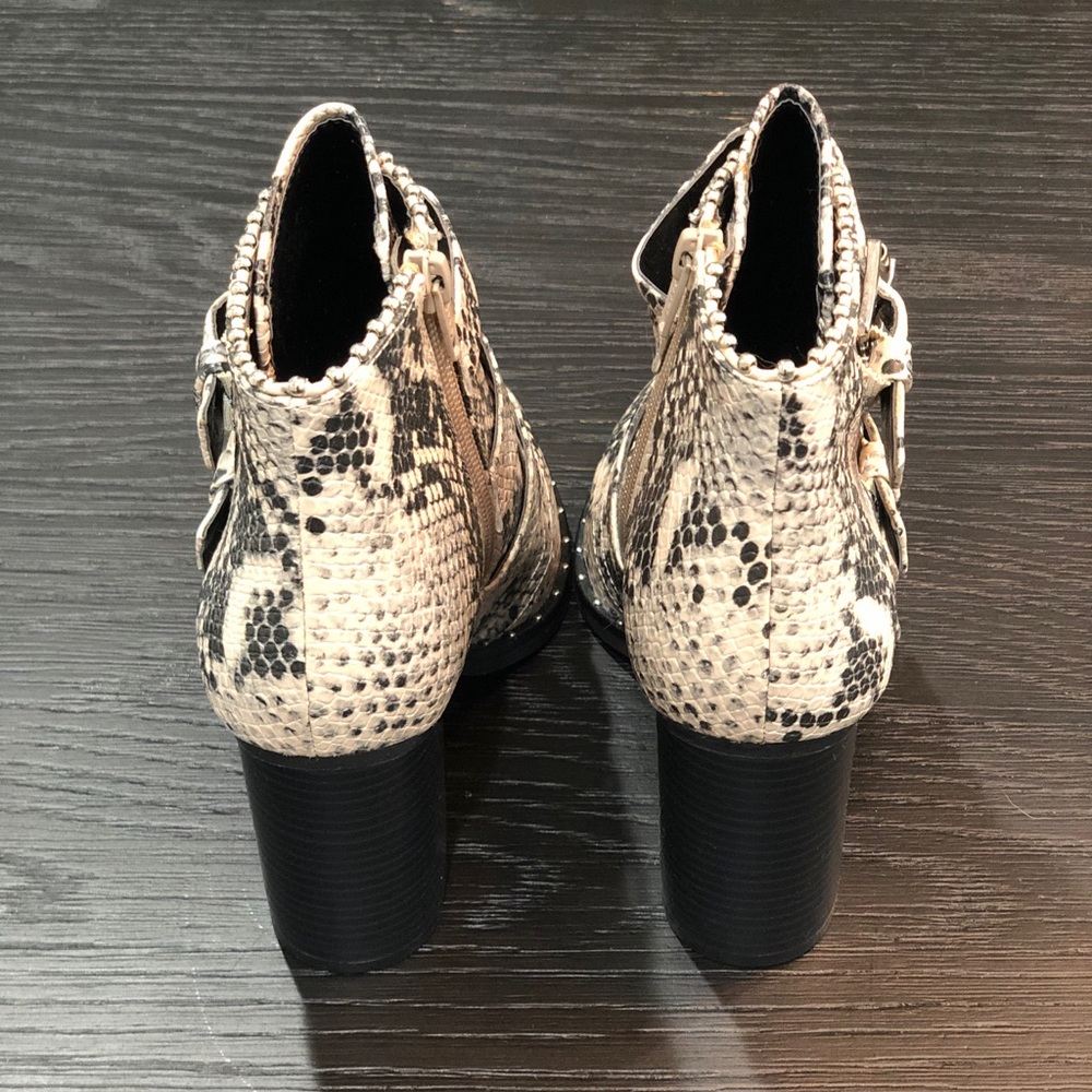 Steve Madden Python Studded Buckles Booties Sz 6 - image 3